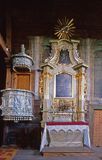 Haczów zabytkowy kościół z XV wieku / lista Unesco/ ołtarz boczny i ambona
