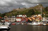 Fort- Twierdza Fredriksten w Halden i port jachtowy, Południowa Norwegia