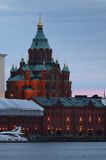 Helsinki, nabrzeże i cerkiew Uspenska, Finlandia