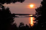 zachód słońca, wyspa Istergas, szwedzkie szkiery koło Olandii, Szwecja