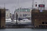 wejście do portu jachtowego Albert Harbour w St. Helier, wyspa Jersey, Channel Islands, Wyspy Normandzkie, odpływ, brak wejścia
