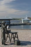 Karlskrona, figura na targu rybnym, Szwecja targ rybny Fisktorget