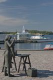 Karlskrona, figura na targu rybnym, Szwecja targ rybny Fisktorget