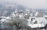 Kazimierz Dolny, dachy kamienic, panorama z Krzyżnej Góry