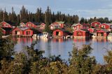 wioska rybacka na wyspie Kluntarna, Archipelag Lulea, Szwecja, Zatoka Botnicka
