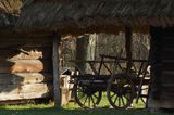 Kolbuszowa, park etnograficzny Muzeum Kultury Ludowej, wóz drabiniasty