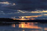 zachód słońca na Krakskar, Szwecja, Zatoka Botnicka