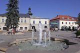 Krosno rynek i fontanna na rynku