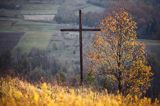 widok ze wzgórza Krzywe Dział, gmina Dydnia, Pogórze Dynowskie