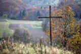 widok ze wzgórza Krzywe Dział, gmina Dydnia, Pogórze Dynowskie