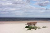 piaszczysta plaża w Roja, Zatoka Ryska, Łotwa sandy beach in Roja, Riga Bay, Latvia