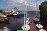 pomost dla jachtów w Roja, Zatoka Ryska, Łotwa Roja harbour, Riga Bay, Latvia