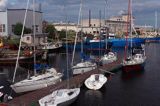 pomost dla jachtów w Roja, Zatoka Ryska, Łotwa Roja harbour, Riga Bay, Latvia