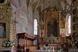 Leżajsk, koścół rzymskokatolicki Świętej Trójcy - Fara, wnętrze, ołtarz główny i nawa główna