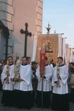 rezurekcja w Łowiczu, Niedziela Wielkanocna, niesienie figury Chrystusa Zmartwychwstałego
