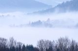 Świtowe mgły w okolicy Lutowisk, Bieszczady