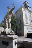 Lwów, fontanna i ratusz, Ukraina