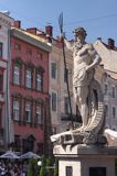 Lwów, fontanna na rynku Ukraina