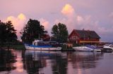 rzeka Minija dopływ rzeki Niemen, wieś Minge, Park Regionalny Delty Niemna, Litwa Minge village, Minija river, Nemunas Delta, Lithuania