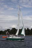 motorsailer, szkiery koło Sztokholmu, Szwecja Stockholm skierries, Stockholm Archipelago, Sweden