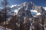 szczyt Mont Blanc, po włosku Monte Bianco, ośrodek narciarski Courmayeur, Włochy