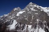 szczyt Mont Blanc, po włosku Monte Bianco, ośrodek narciarski Courmayeur, Włochy
