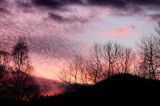 chmury przed wschodem słońca, Bieszczady