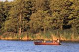 łódka na rzece Niemen, Park Regionalny Delty Niemna, Litwa Nemunas river, Nemunas Delta, Lithuania