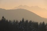 Pieniny i Tatry zimą, widok z Palenicy