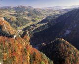 Pieniny, widok na przełom Dunajca z Sokolicy