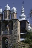 Radoszyce, dzwonnica i zabytkowa cerkiew drewniana z 1868r, Bieszczady,