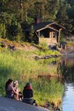 dziewczyna w wianku, świętowanie z okazji Midsummer, okolice Raumy, Finlandia