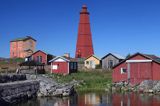 latarnia morska, wioska i port na wyspie Ritgrund, Archipelag Kvarken, Finlandia, Zatoka Botnicka