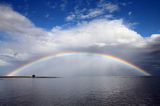 tęcza, wyspa Rodkallen, Archipelag Lulea, Szwecja, Zatoka Botnicka