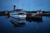 Statek turystyczny Sagafjord w Roskilde, Roskilde Fjord, Port i katedra Roskilde, Zelandia, Dania