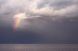 burza i tęcza na Zatoce Ryskiej, Montu, wyspa Sarema, Saaremaa, Estonia storm, Montu harbour, Saaremaa Island, Estonia