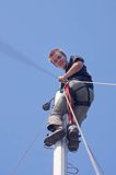 wchodzenie na maszt, wyspa Bjorko, szkiery Turku, Finlandia on the top of the mast, Bjorko Island, Finland