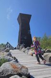 wieża widokowa Saltkaret koło portu Svedjehamn, Archipelag Kvarken, Finlandia, Zatoka Botnicka