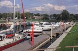 port jachtowy w Silute, rzeka Sysa dopływ rzeki Niemen, Park Regionalny Delty Niemna, Litwa marina in Silute, Sysa river, Nemunas Delta, Lithuania