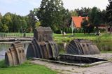 fontanna w parku miejskim w Silute, Park Regionalny Delty Niemna, Litwa Silute, Nemunas Delta, Lithuania