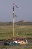 barka holenderska na wyspie Spiekeroog, Wyspy Wschodnio-Fryzyjskie, Wattenmeer, Niemcy