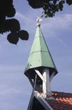 wieża kościoła na wyspie Spiekeroog, Wyspy Wschodnio-Fryzyjskie, Wattenmeer, Niemcy
