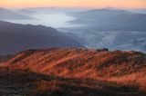 Świt, Widok z Połoniny Wetlińskiej, Bieszczady,