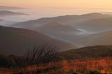 Świt, Widok z Połoniny Wetlińskiej, Bieszczady,