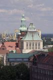 Szczecin, panorama z zamku Książąt Pomorskich, z Wieży Zegarowej, Wały Chrobrego,