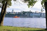 Sztokholm, widok na Sodermalm z wyspy Skeppsholmen, Szwecja