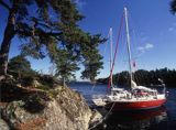 Zatoka Skutviken na wyspie Rano, okolice Nynashamn, szkiery szwedzkie, archipelag sztokholmski, Szwecja