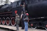 Szymbark, skansen, lokomotywa sowieckiego pociąg