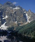 Tatry, widok z MorskiegoOka na Mięguszowiecki Szczyt i na Mnicha