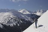 zima, skitouring na Jamborowwym Wierchu, Tatrzański Park Narodowy Murań, widok z Murzasichla